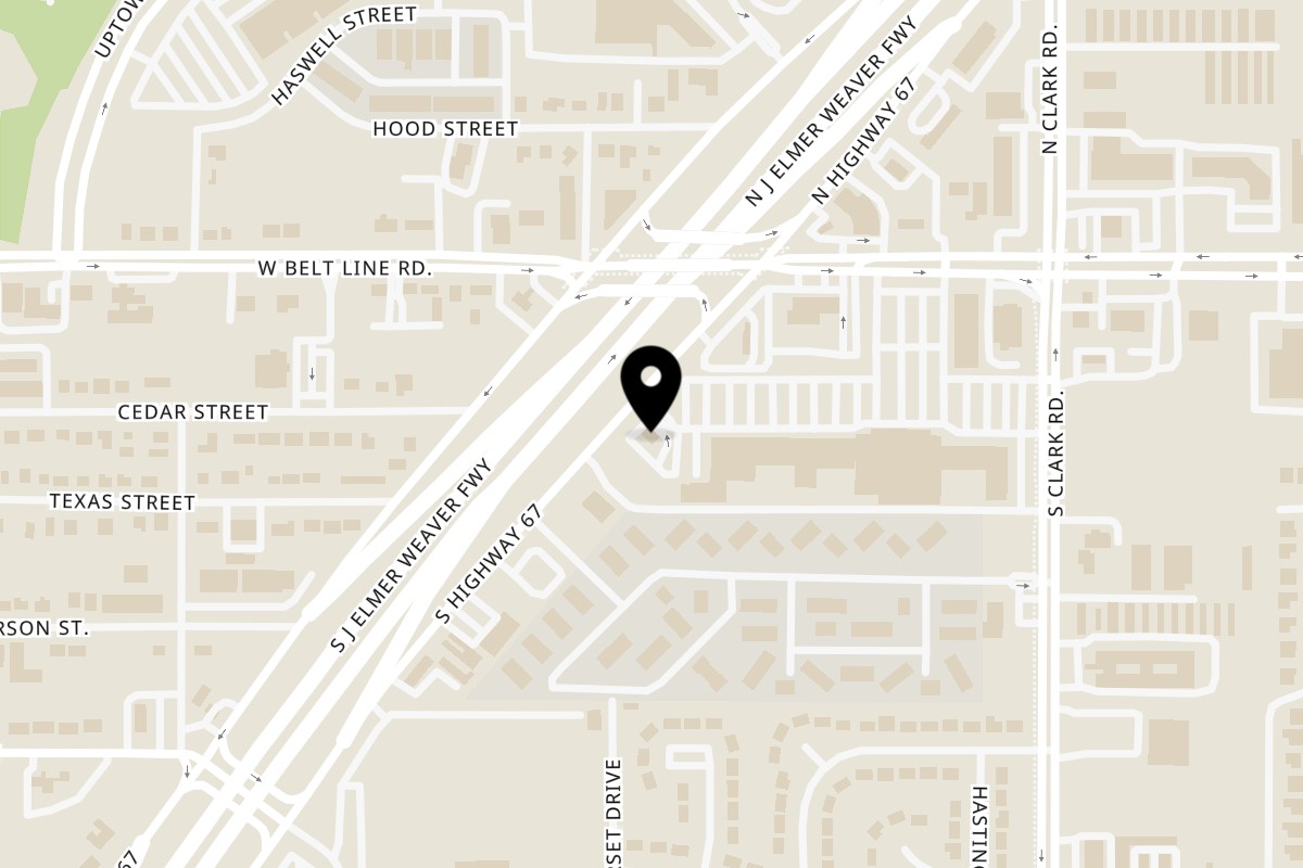 Map showing the location of Williams Fried Chicken Cedar Hill on 126 S Hwy 67 in Cedar Hill