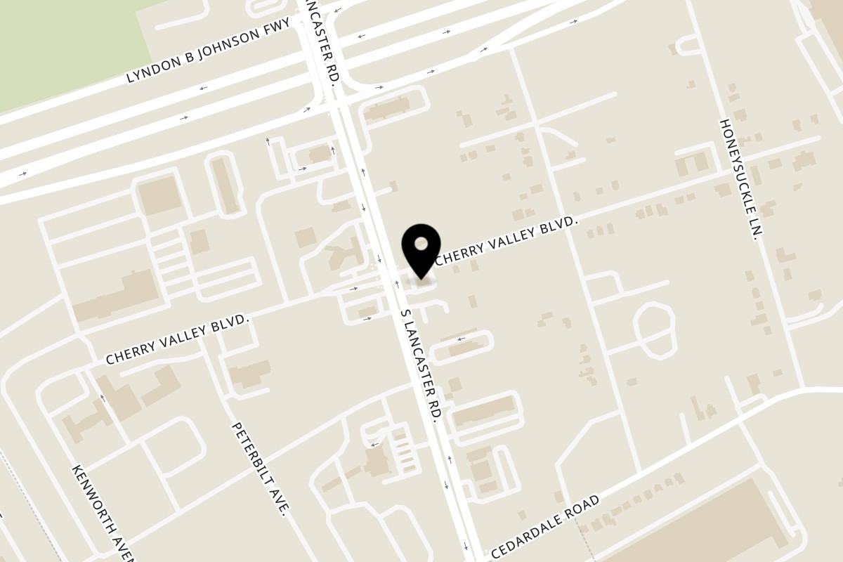 Map showing the location of Williams Fried Chicken South Lancaster on 8502 S Lancaster Rd in Dallas