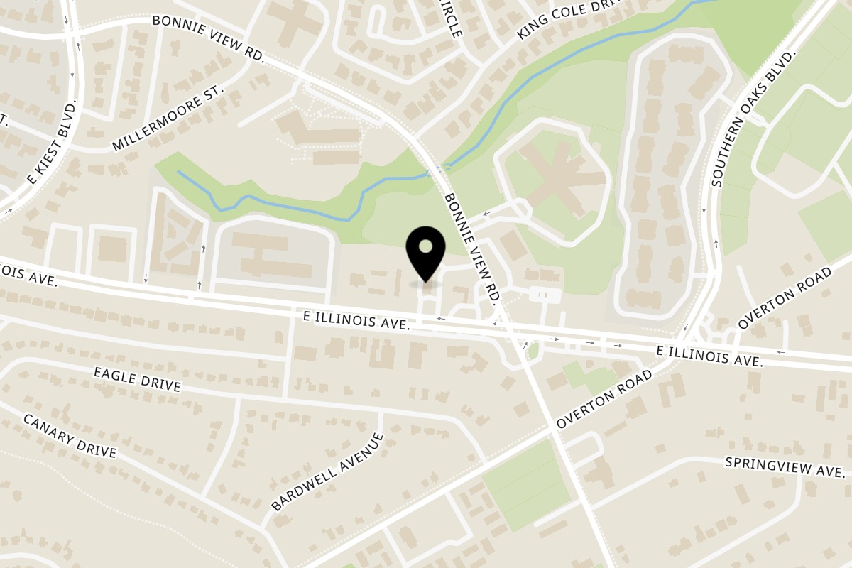Map showing the location of Williams Fried Chicken East Illinois on 2909 E Illinois Ave in Dallas