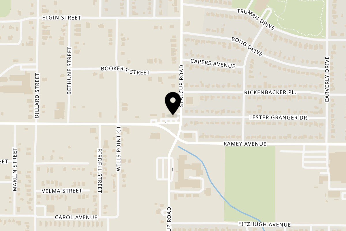Map showing the location of Williams Fried Chicken Ramey Avenue on 5437 Ramey Ave in Fort Worth