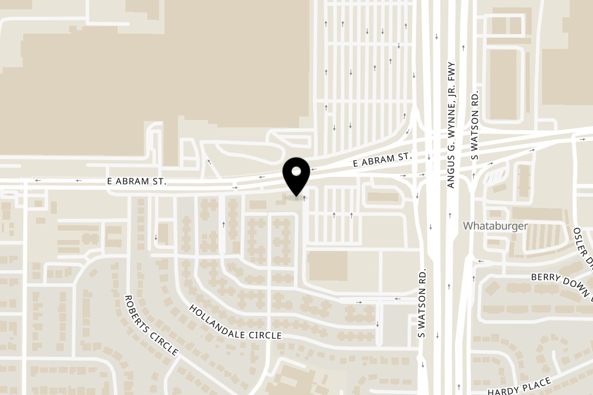 Map showing the location of Williams Fried Chicken Abram St on 2534 E Abram St in Arlington