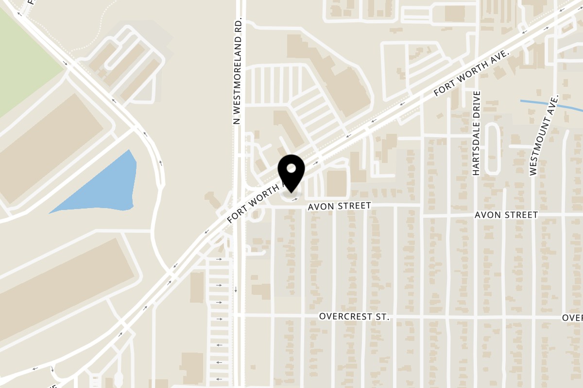 Map showing the location of Williams Fried Chicken Fort Worth Avenue on 3280 Fort Worth Ave in Dallas